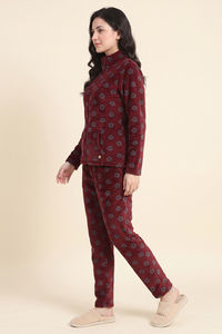Zivame Minky Fur Knit Poly Winter Lifewear Set - Chocolate Truffle — thumbnail 4